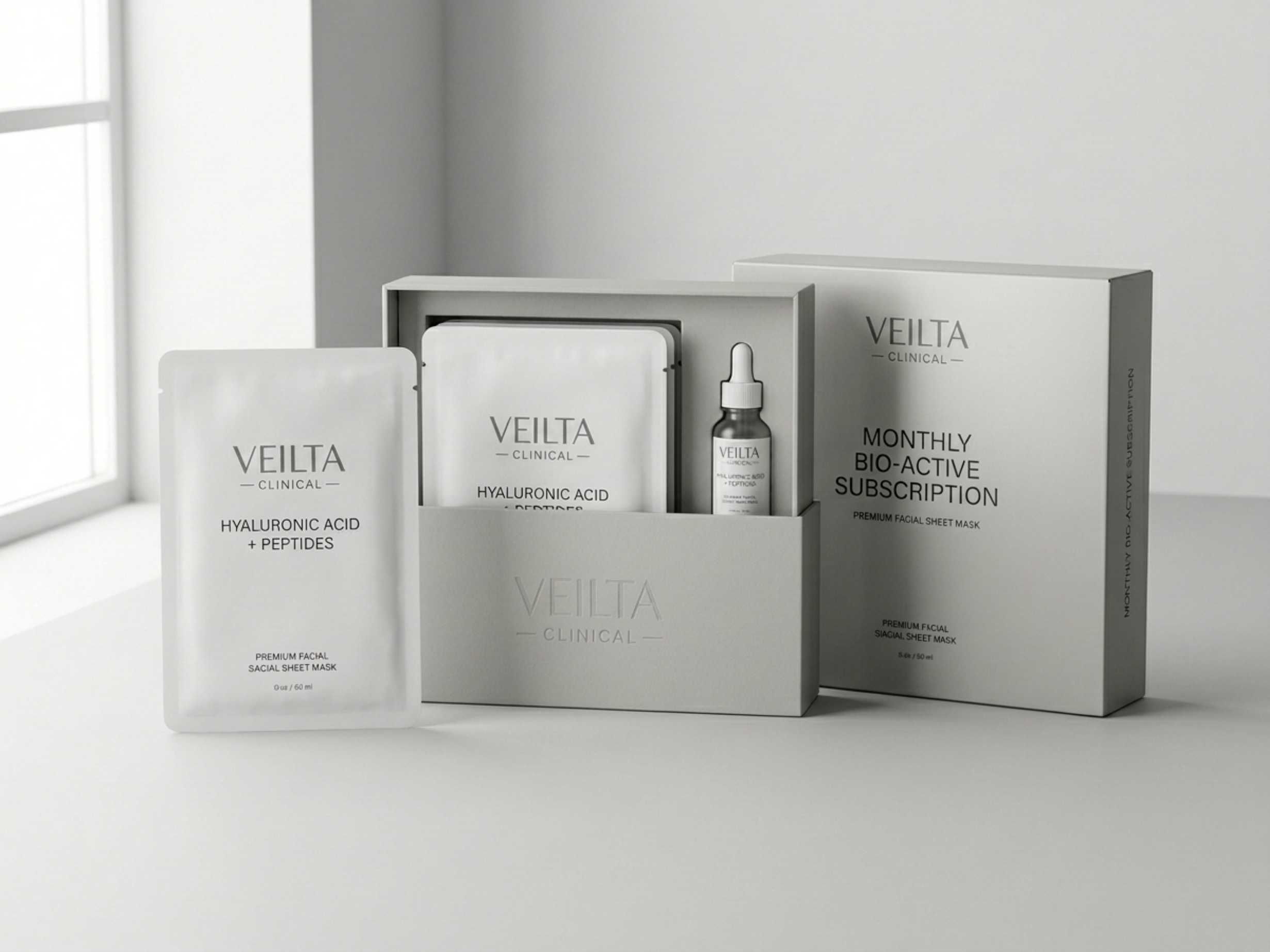 premium PDRN face mask packaging design for private label skincare brand