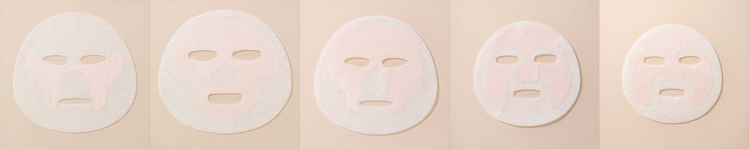 Double-layer plant fiber facial mask sheet OEM variants colored
