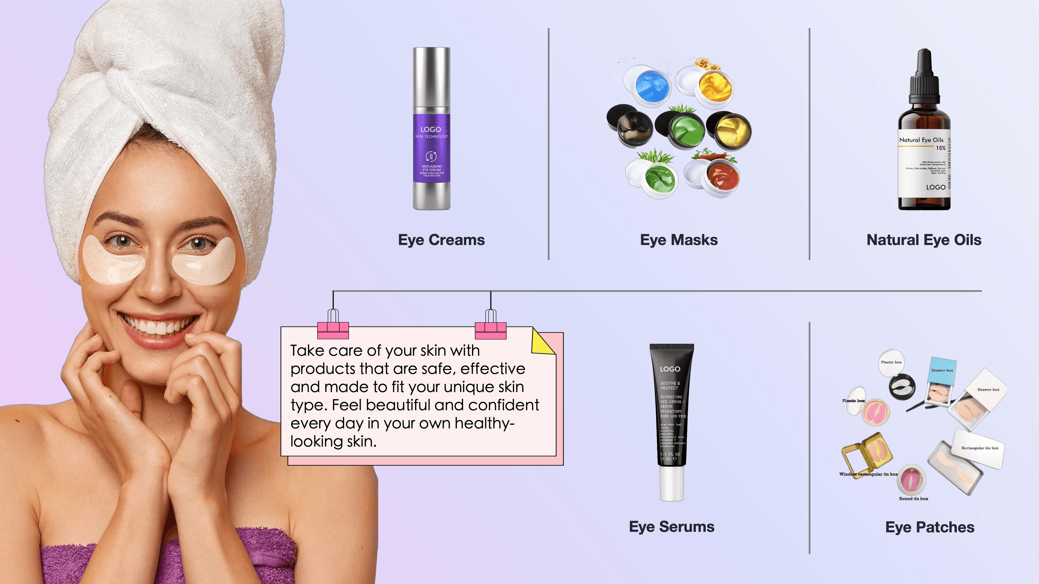 Eye patches for reducing puffiness and dark circles