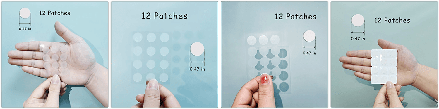 12pcs invisible round acne patch hydrocolloid