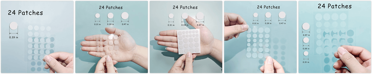 24pcs invisible round acne patch hydrocolloid