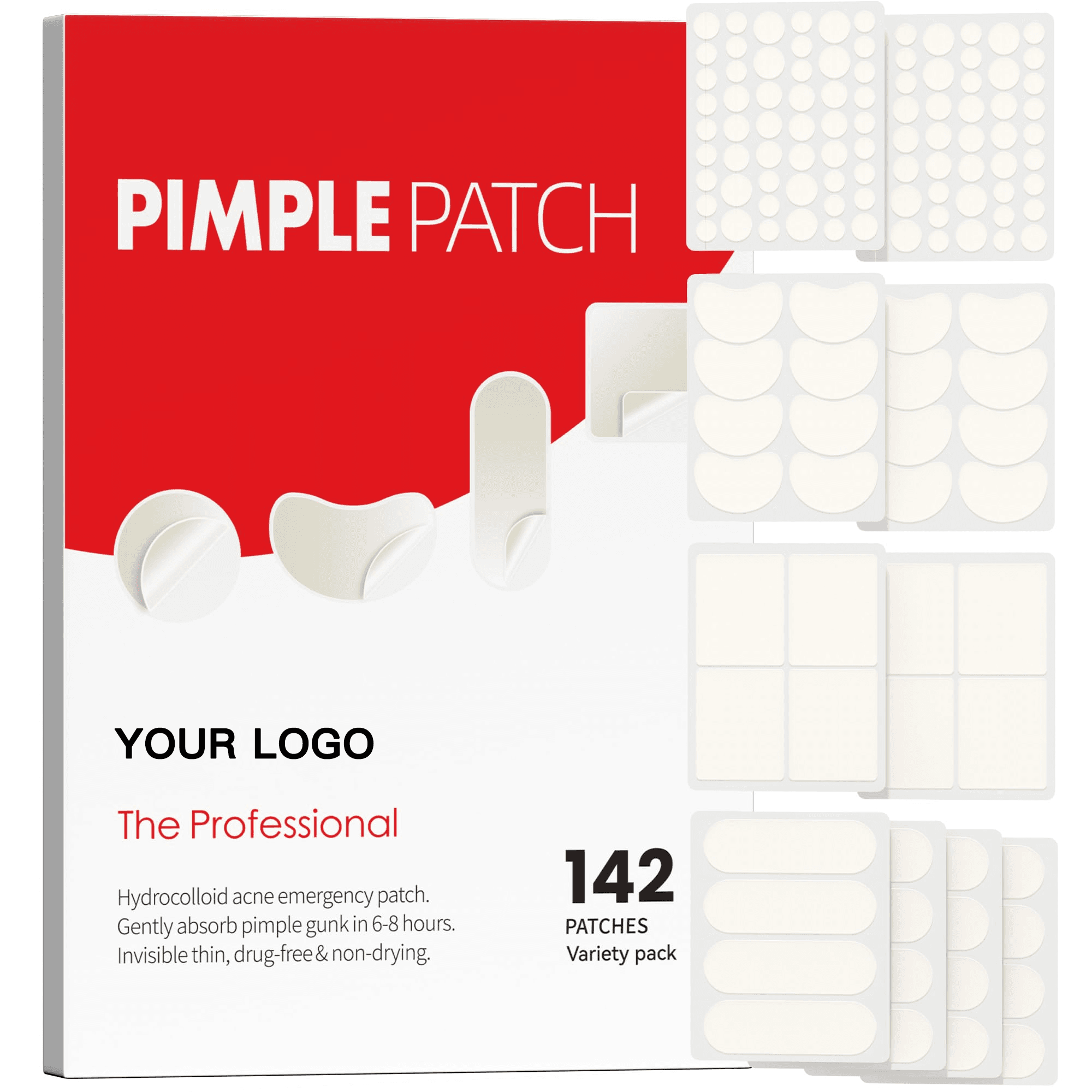 OEM Custom Large Acne Patches | Hydrocolloid Bandages, Multiple Shapes & Sizes