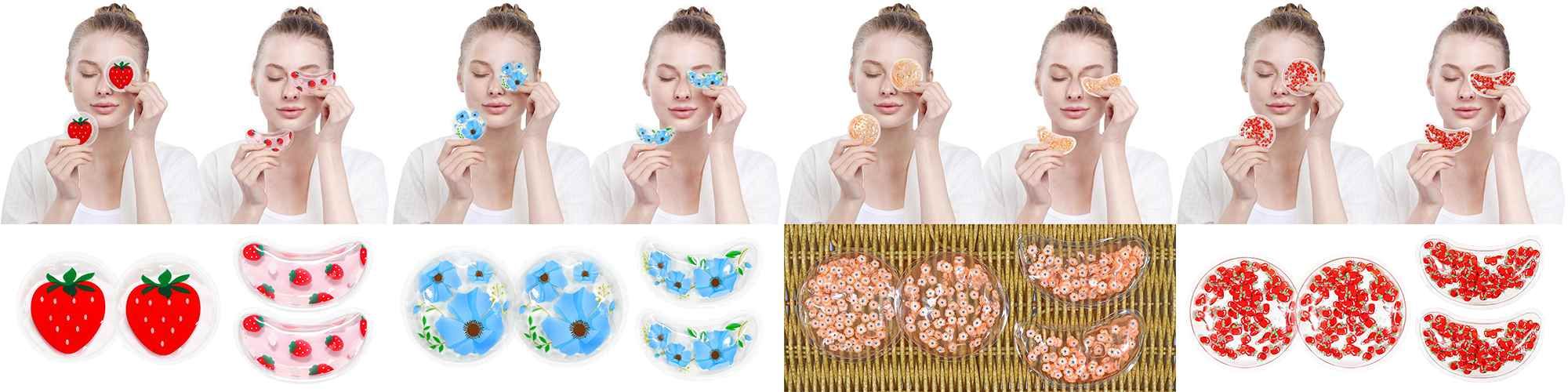 Influencer using custom printed hydrogel eye patch in skincare routine video