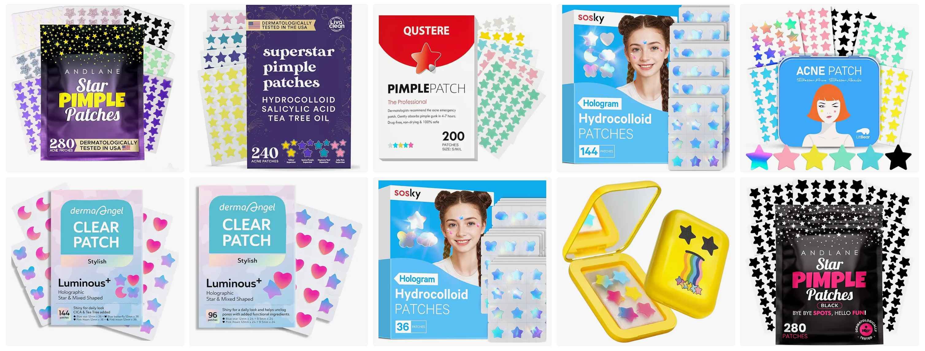 Pimple patch packaging instruction layout for private label brands
